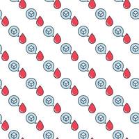 Blood Drop and Speech Bubble with Sugar vector colored seamless pattern