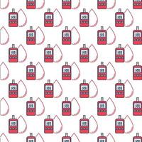 Blood Drop and Glucometer vector concept colored seamless pattern