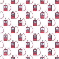 Blood Drop and Glucometer vector concept colored seamless pattern