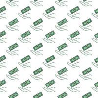 Hand with Cash vector Bribery colored seamless pattern