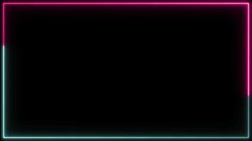 glühend Neon- Linie abstrakt Hintergrund, Neon- Box Muster video