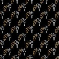 Car Key with Keychain vector Hire concept line dark seamless pattern