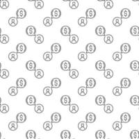 Dollar Speech Bubble with Man vector outline seamless pattern
