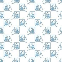 Blood Glucose Report or Test in Hand vector concept line seamless pattern