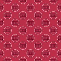 Circle with Shipping Container vector concept red line seamless pattern