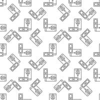 Money with Smartphone vector Online Corruption line seamless pattern