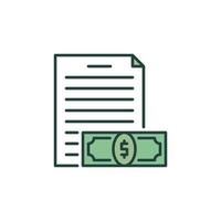 Document with Banknote vector Payment concept colored icon