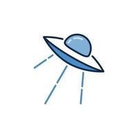 UFO Invasion vector Alien Spaceship concept colored icon or sign