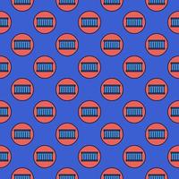 Red Circle with Blue Shipping Container vector concept seamless pattern