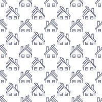 Roof Repair vector House with Hammer linear seamless pattern