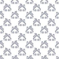 Roof Repair vector House with Hammer linear seamless pattern