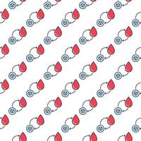 Sugar in Red Blood Drop vector Glycemia colored seamless pattern