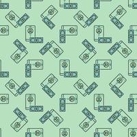 Smartphone with Banknote vector Online Corruption colored seamless pattern