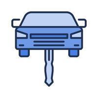 coche llave concepto vector creativo azul icono