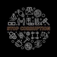 Stop Corruption vector outline round concept minimal banner