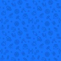 Bribe and Money concept linear blue vector seamless pattern