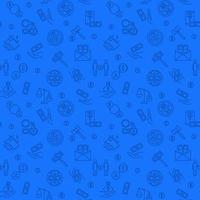 Bribe and Money concept linear blue vector seamless pattern