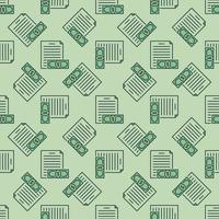 Document with Banknote vector Payment colored seamless pattern