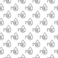 Finger Blood Test vector Drop linear seamless pattern