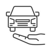 Hand with Car vector Hire Car concept thin line icon