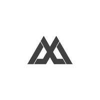 letter mx simple geometric modern triangle symbol logo vector
