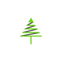 green pine tree triangle ribbon arrow logo vector