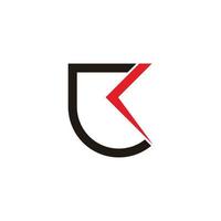 abstract letter ck simple arrow geometry logo vector