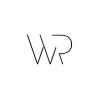 letter wr simple thin line logo vector