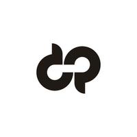 letter dp simple loop curves line motion logo vector