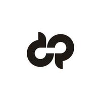 letter dp simple loop curves line motion logo vector