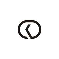 letter kd circle linked geometric line simple logo vector