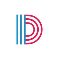 letter d stripes colorful  logo vector