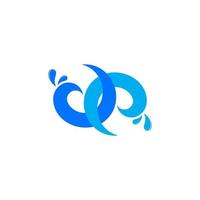 linked colorful waves splash symbol logo vector