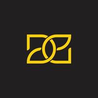 letter de simple overlapping line geometric logo vector