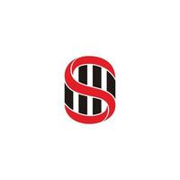 letter s stripes curve 3d flat geometric logo vector