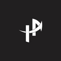 letter hp arrow up logo vector