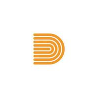 letter d stripes motion lines simple geometric logo vector