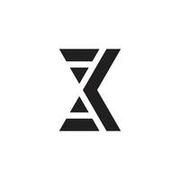 abstract letter kx geometric negative space logo vector