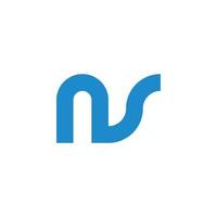 letter ns simple geometric line logo vector