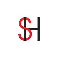 letter sh linked logo vector