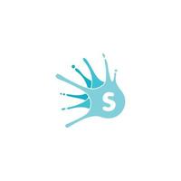 letter s splash ice water logo vector