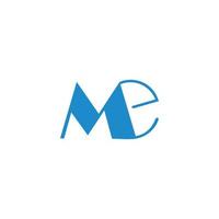 letter me em simple linked simple logo vector