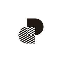 letter dp stripes shadow abstract logo vector