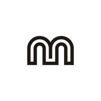 letter m abstract pillars buildings geometric logo vector