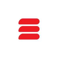 letter e abstract stripes simple logo vector