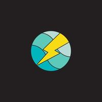 circle geometric thunder shape ball shape gradient logo vector