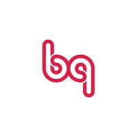 letter bq simple loop thin line logo vector