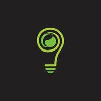 green light bulb eco idea symbol colorful logo vector