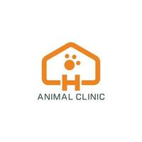 vector of letter h home animal clinic veterinary symbol logo vector