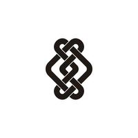 linked wire simple overlap arrow logo vector
